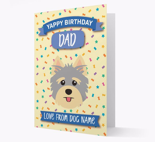 Personalized Card 'Yappy Birthday Dad' with {breedCommonName} Icon